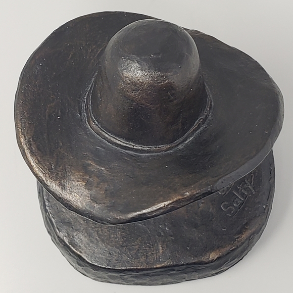 Vintage Cowboy Sculpture "O'L Salty" Bust Paperweight - Picture 2 of 10